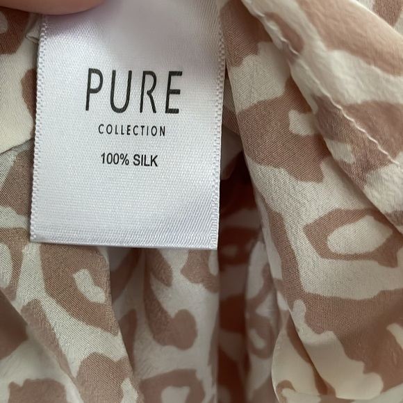 Pure Collection Women’s Silk Leopard Print Button Down Blouse Size 4 - Picture 5 of 7